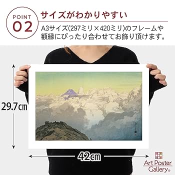 Amazon.co.jp: 吉田博 ポスター 複製 『日本南アルプス集 駒ヶ岳